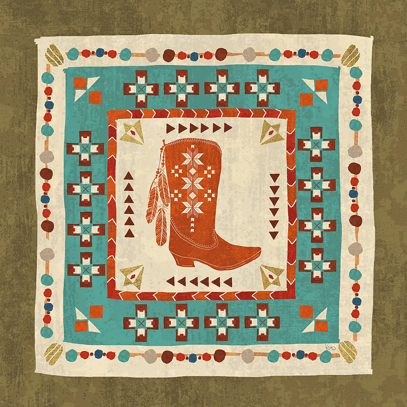 Southwest at Heart Tile III by Veronique Charron. SKU 20008a. Archival Giclee Fine art print for wall decor.