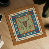 Southwest at Heart Tile IV by Veronique Charron. Shown as a detailed flat fine art print, highlighting archival giclee quality. Available as an archival giclee rolled canvas, fine art paper, or poster print. SKU 20009a.