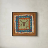Southwest at Heart Tile IV by Veronique Charron. Shown in a sleek black glass frame for a contemporary gallery look. Available as an archival giclee rolled canvas, fine art paper, or poster print. SKU 20009a.