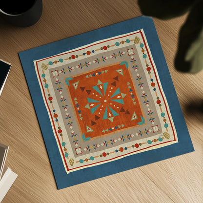 Southwest at Heart Tile V by Veronique Charron. Shown as a detailed flat fine art print, highlighting archival giclee quality. Available as an archival giclee rolled canvas, fine art paper, or poster print. SKU 20010a.