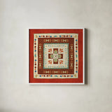 Southwest at Heart Tile VI by Veronique Charron. Shown in a crisp white glass frame for a clean and minimalist style. Available as an archival giclee rolled canvas, fine art paper, or poster print. SKU 20011a.