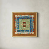 Southwest at Heart Tile VIII by Veronique Charron. Shown in a natural wood glass frame for a timeless modern aesthetic. Available as an archival giclee rolled canvas, fine art paper, or poster print. SKU 20013a.