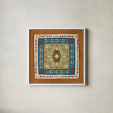 Southwest at Heart Tile VIII by Veronique Charron. Shown in a crisp white glass frame for a clean and minimalist style. Available as an archival giclee rolled canvas, fine art paper, or poster print. SKU 20013a.