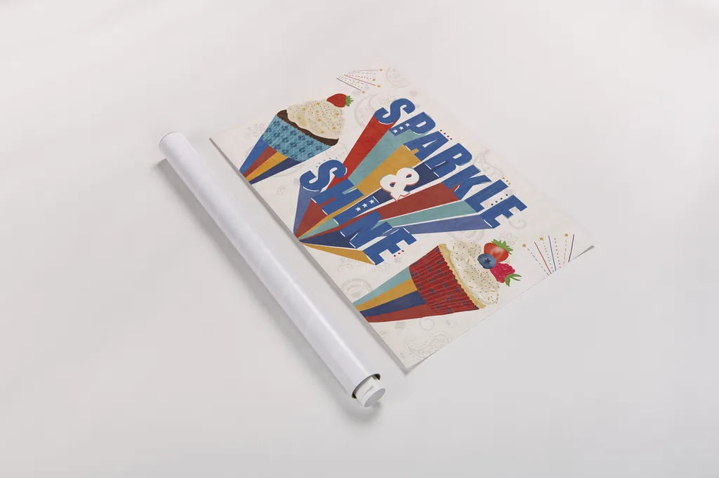 Sparkle and Shine I by Veronique Charron. shown as a rolled paper print. Available as archival giclee rolled canvas, fine art paper, or poster print. SKU 83714i.