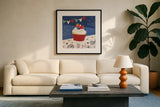 Sparkle and Shine II by Veronique Charron. Displayed in a glass frame with matte in a clean modern living room. Available as an archival giclee rolled canvas, fine art paper, or poster print. SKU 83715a.