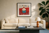 Sparkle and Shine III by Veronique Charron. Displayed in a glass frame with matte in a clean modern living room. Available as an archival giclee rolled canvas, fine art paper, or poster print. SKU 83716a.