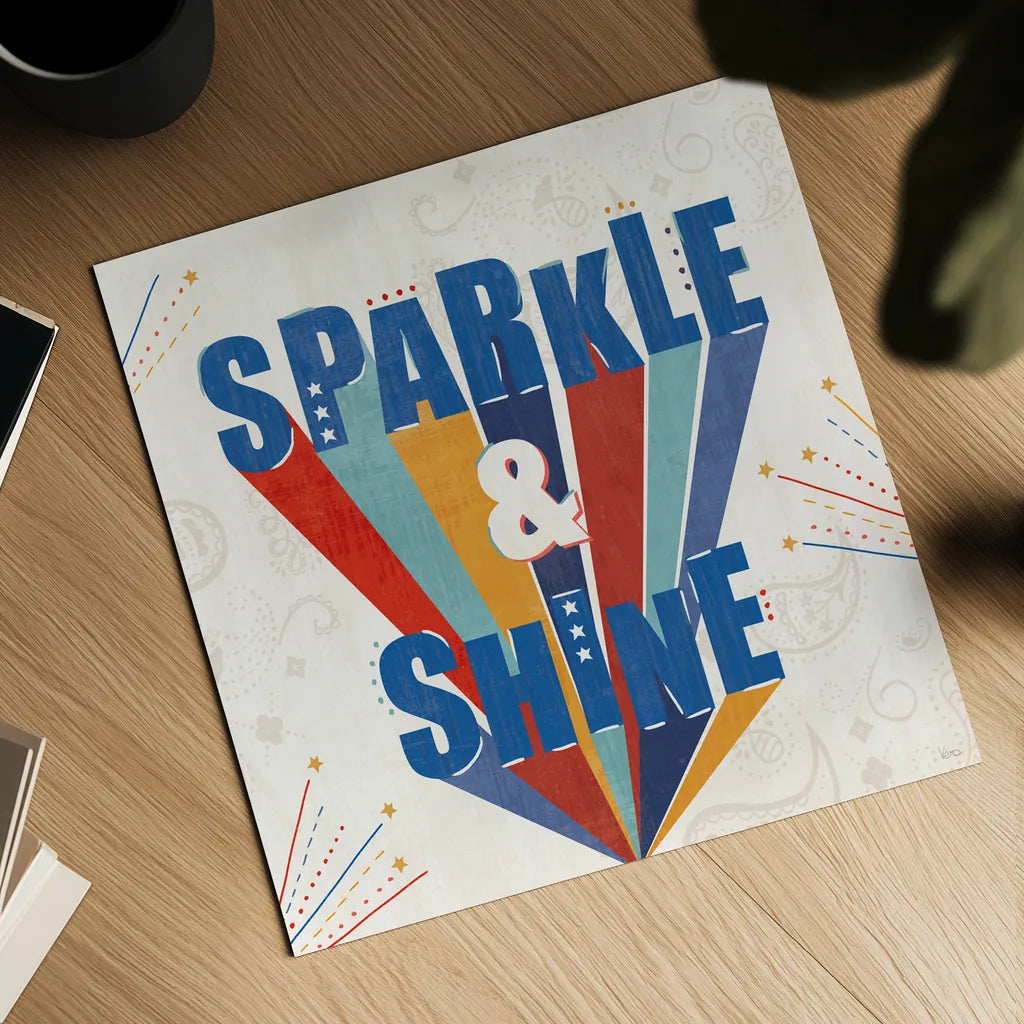 Sparkle and Shine IV by Veronique Charron. Shown as a detailed flat fine art print, highlighting archival giclee quality. Available as an archival giclee rolled canvas, fine art paper, or poster print. SKU 83717a.
