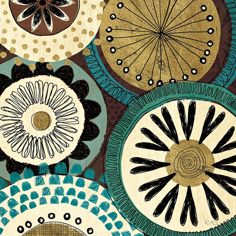 Spice Road IV Blue by Veronique Charron. SKU 21681a. Archival Giclee Fine art print for wall decor.