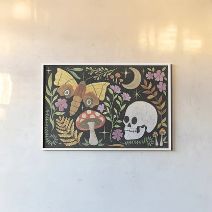 Spooky Chic I by Veronique Charron. shown as a paper print in a white frame. Available as a archival giclee rolled canvas, fine art paper, or poster print. SKU 91197i.