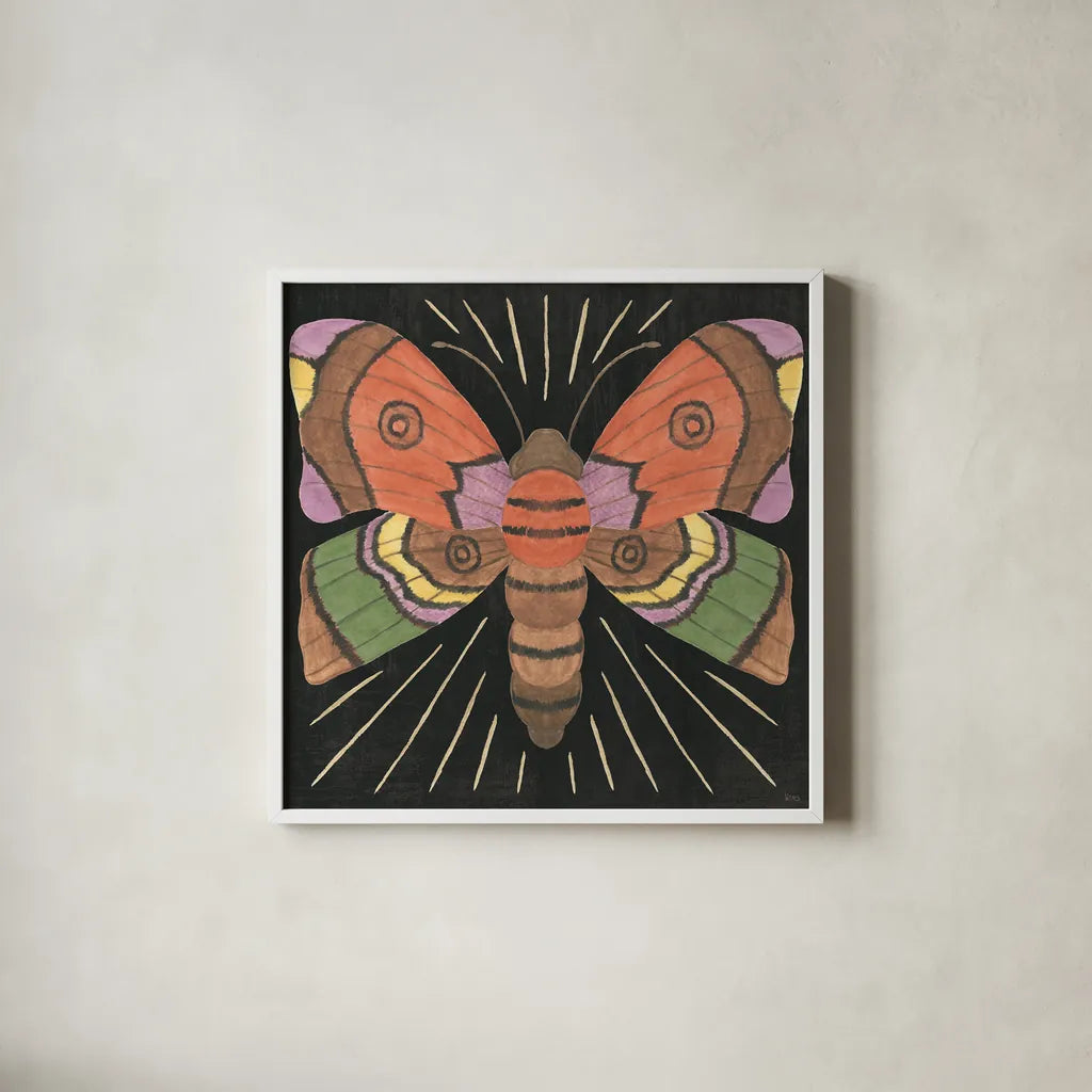 Spooky Chic VI by Veronique Charron. Shown in a crisp white glass frame for a clean and minimalist style. Available as an archival giclee rolled canvas, fine art paper, or poster print. SKU 91202a.