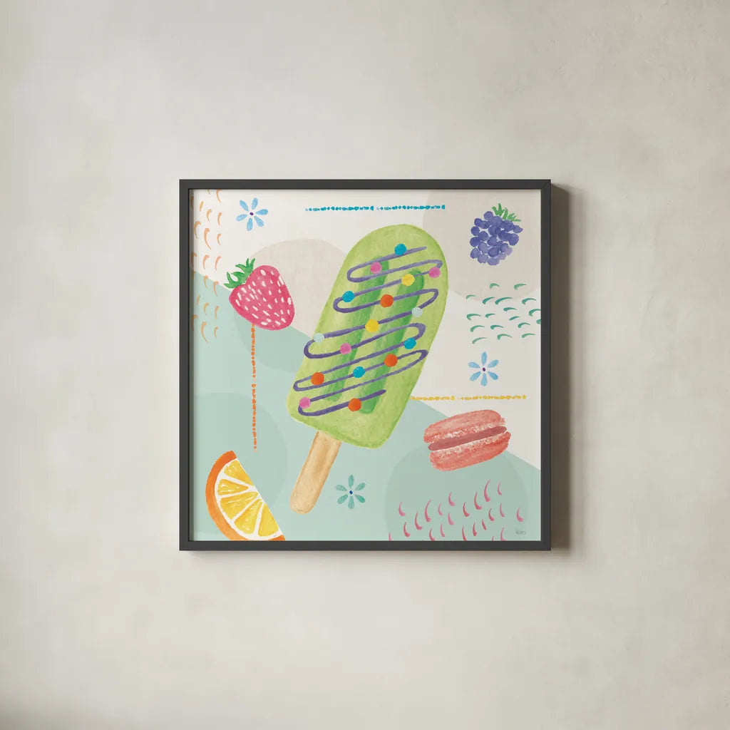 Summer Breeze I by Veronique Charron. Shown in a sleek black glass frame for a contemporary gallery look. Available as an archival giclee rolled canvas, fine art paper, or poster print. SKU 89579a.