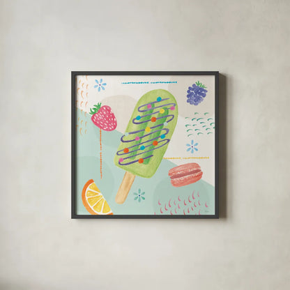 Summer Breeze I by Veronique Charron. Shown in a sleek black glass frame for a contemporary gallery look. Available as an archival giclee rolled canvas, fine art paper, or poster print. SKU 89579a.