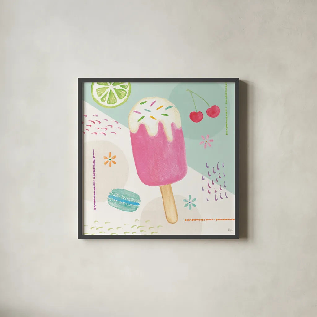 Summer Breeze II by Veronique Charron. Shown in a sleek black glass frame for a contemporary gallery look. Available as an archival giclee rolled canvas, fine art paper, or poster print. SKU 89580a.