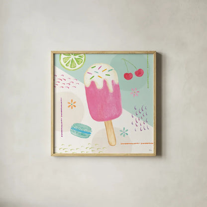 Summer Breeze II by Veronique Charron. Shown in a natural wood glass frame for a timeless modern aesthetic. Available as an archival giclee rolled canvas, fine art paper, or poster print. SKU 89580a.