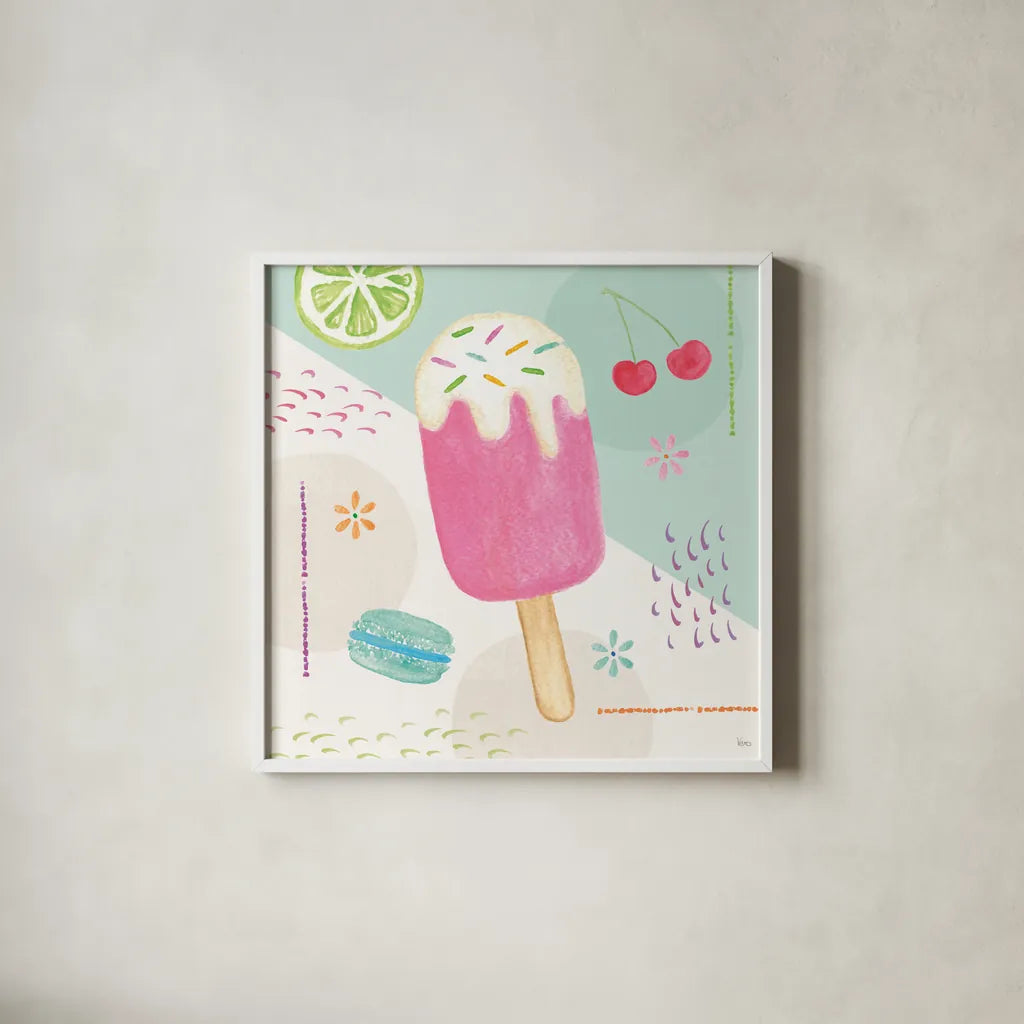 Summer Breeze II by Veronique Charron. Shown in a crisp white glass frame for a clean and minimalist style. Available as an archival giclee rolled canvas, fine art paper, or poster print. SKU 89580a.