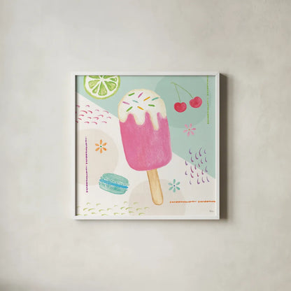 Summer Breeze II by Veronique Charron. Shown in a crisp white glass frame for a clean and minimalist style. Available as an archival giclee rolled canvas, fine art paper, or poster print. SKU 89580a.