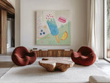 Summer Breeze III by Veronique Charron. Shown as extra-large giant wall art in a modern living room. Available as an archival giclee rolled canvas, fine art paper, or poster print. SKU 89581a.