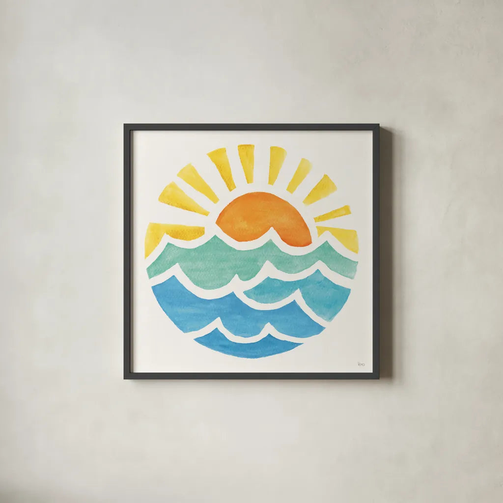 Summer Breeze IX by Veronique Charron. Shown in a sleek black glass frame for a contemporary gallery look. Available as an archival giclee rolled canvas, fine art paper, or poster print. SKU 89587a.