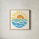 Summer Breeze IX by Veronique Charron. Shown in a natural wood glass frame for a timeless modern aesthetic. Available as an archival giclee rolled canvas, fine art paper, or poster print. SKU 89587a.