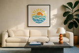 Summer Breeze IX by Veronique Charron. Displayed in a glass frame with matte in a clean modern living room. Available as an archival giclee rolled canvas, fine art paper, or poster print. SKU 89587a.