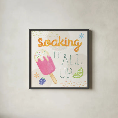 Summer Breeze V by Veronique Charron. Shown in a sleek black glass frame for a contemporary gallery look. Available as an archival giclee rolled canvas, fine art paper, or poster print. SKU 89583a.