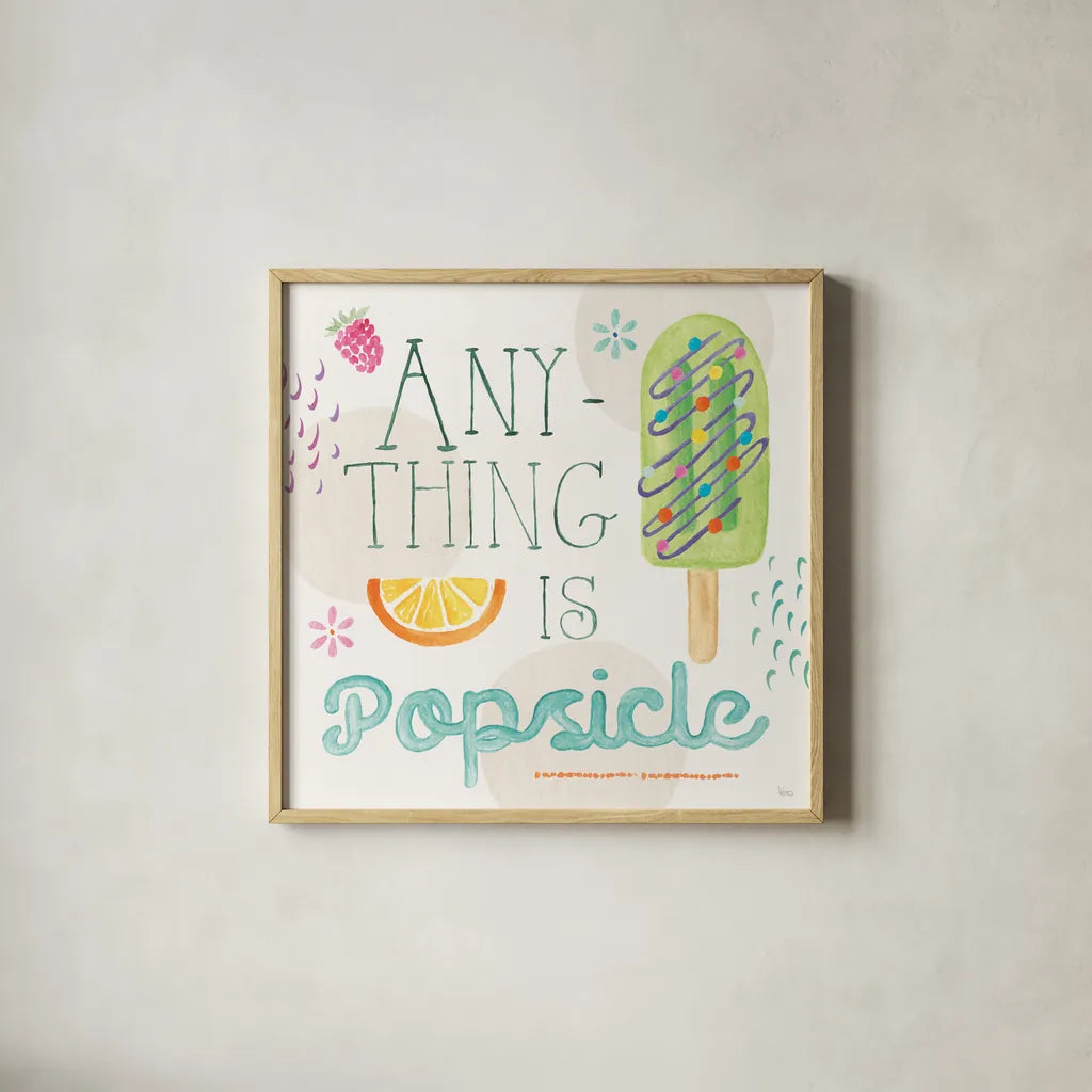 Summer Breeze VI by Veronique Charron. Shown in a natural wood glass frame for a timeless modern aesthetic. Available as an archival giclee rolled canvas, fine art paper, or poster print. SKU 89584a.