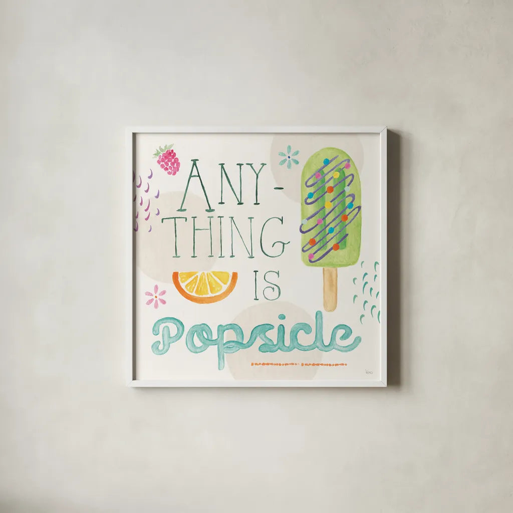 Summer Breeze VI by Veronique Charron. Shown in a crisp white glass frame for a clean and minimalist style. Available as an archival giclee rolled canvas, fine art paper, or poster print. SKU 89584a.