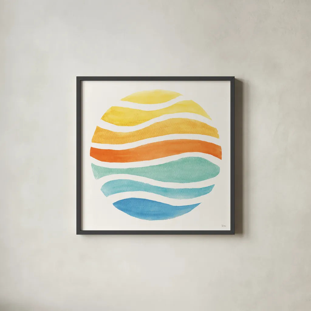 Summer Breeze X by Veronique Charron. Shown in a sleek black glass frame for a contemporary gallery look. Available as an archival giclee rolled canvas, fine art paper, or poster print. SKU 89588a.