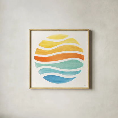 Summer Breeze X by Veronique Charron. Shown in a natural wood glass frame for a timeless modern aesthetic. Available as an archival giclee rolled canvas, fine art paper, or poster print. SKU 89588a.