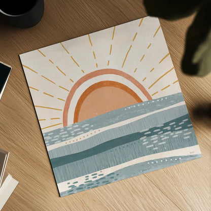 Summer Desert I by Veronique Charron. Shown as a detailed flat fine art print, highlighting archival giclee quality. Available as an archival giclee rolled canvas, fine art paper, or poster print. SKU 74759a.