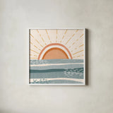 Summer Desert I by Veronique Charron. Shown in a crisp white glass frame for a clean and minimalist style. Available as an archival giclee rolled canvas, fine art paper, or poster print. SKU 74759a.
