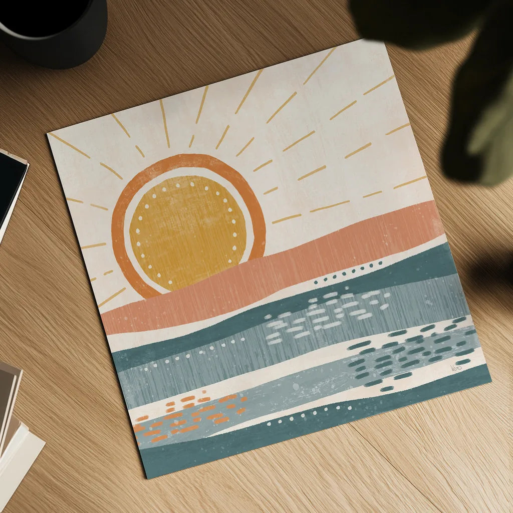 Summer Desert II by Veronique Charron. Shown as a detailed flat fine art print, highlighting archival giclee quality. Available as an archival giclee rolled canvas, fine art paper, or poster print. SKU 74760a.