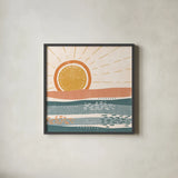 Summer Desert II by Veronique Charron. Shown in a sleek black glass frame for a contemporary gallery look. Available as an archival giclee rolled canvas, fine art paper, or poster print. SKU 74760a.