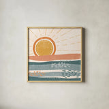 Summer Desert II by Veronique Charron. Shown in a natural wood glass frame for a timeless modern aesthetic. Available as an archival giclee rolled canvas, fine art paper, or poster print. SKU 74760a.