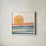 Summer Desert II by Veronique Charron. Shown in a crisp white glass frame for a clean and minimalist style. Available as an archival giclee rolled canvas, fine art paper, or poster print. SKU 74760a.