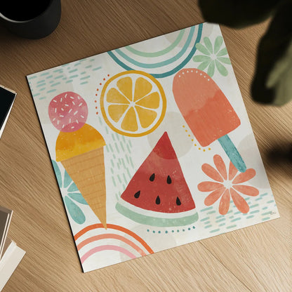 Sweet Summer I by Veronique Charron. Shown as a detailed flat fine art print, highlighting archival giclee quality. Available as an archival giclee rolled canvas, fine art paper, or poster print. SKU 74652a.