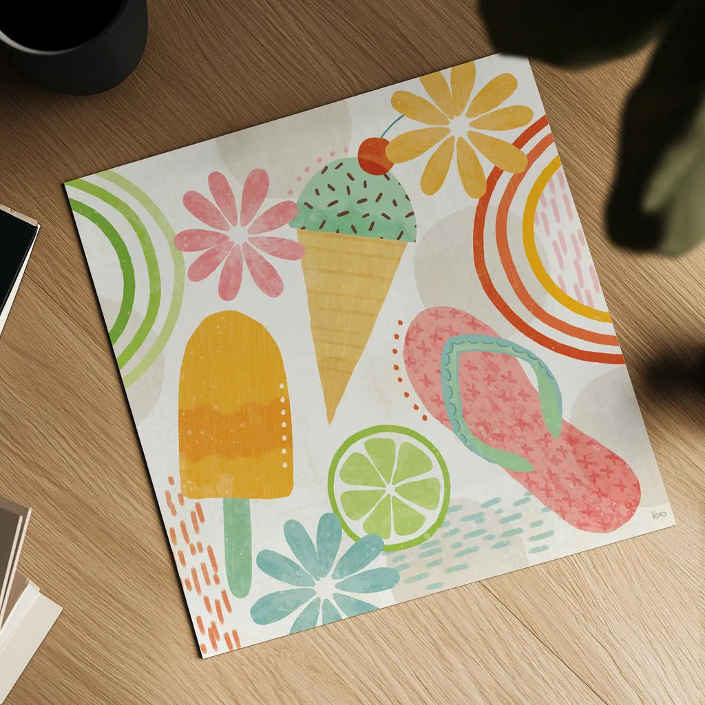 Sweet Summer II by Veronique Charron. Shown as a detailed flat fine art print, highlighting archival giclee quality. Available as an archival giclee rolled canvas, fine art paper, or poster print. SKU 74653a.