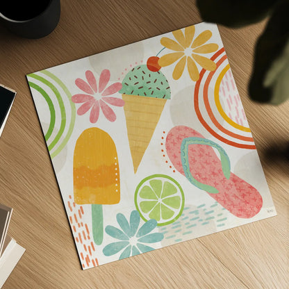 Sweet Summer II by Veronique Charron. Shown as a detailed flat fine art print, highlighting archival giclee quality. Available as an archival giclee rolled canvas, fine art paper, or poster print. SKU 74653a.