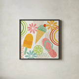 Sweet Summer II by Veronique Charron. Shown in a sleek black glass frame for a contemporary gallery look. Available as an archival giclee rolled canvas, fine art paper, or poster print. SKU 74653a.
