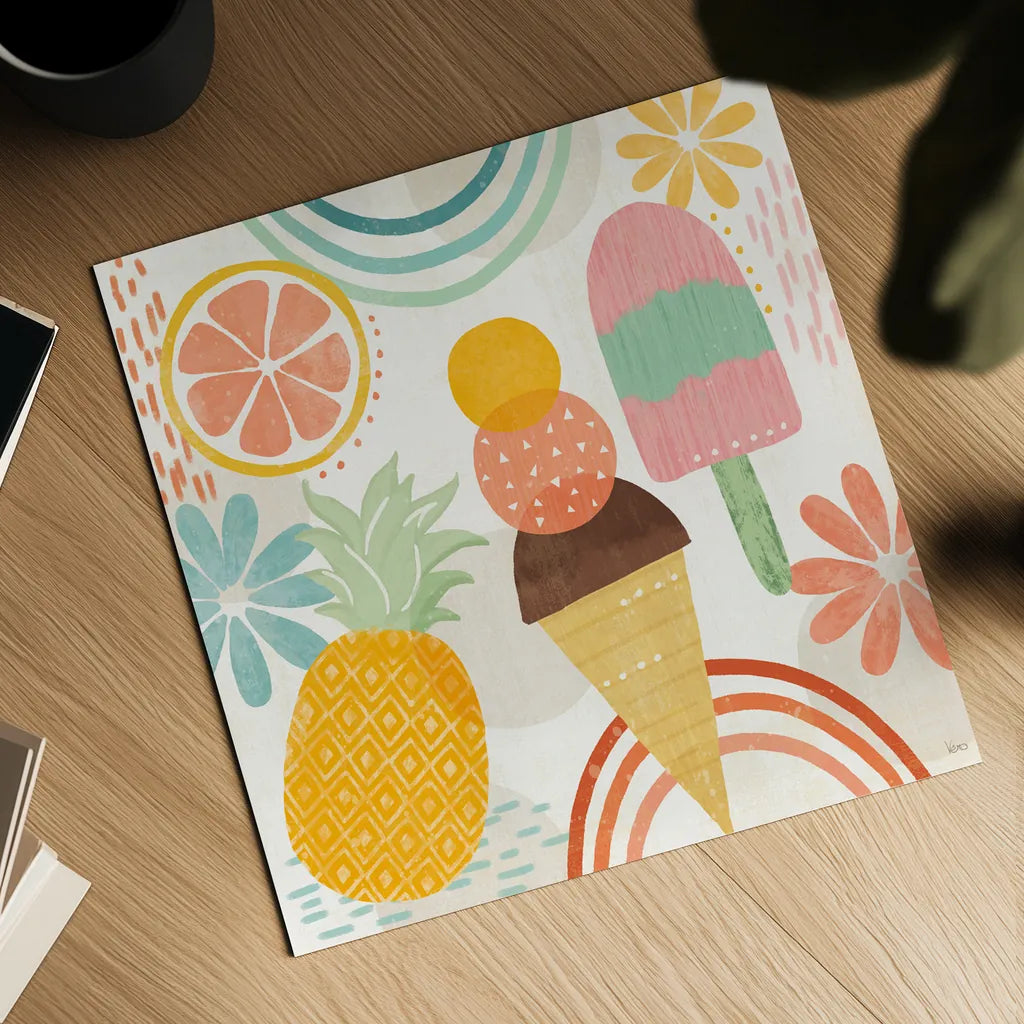 Sweet Summer III by Veronique Charron. Shown as a detailed flat fine art print, highlighting archival giclee quality. Available as an archival giclee rolled canvas, fine art paper, or poster print. SKU 74654a.