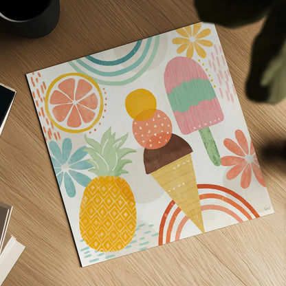 Sweet Summer III by Veronique Charron. Shown as a detailed flat fine art print, highlighting archival giclee quality. Available as an archival giclee rolled canvas, fine art paper, or poster print. SKU 74654a.