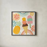 Sweet Summer III by Veronique Charron. Shown in a sleek black glass frame for a contemporary gallery look. Available as an archival giclee rolled canvas, fine art paper, or poster print. SKU 74654a.