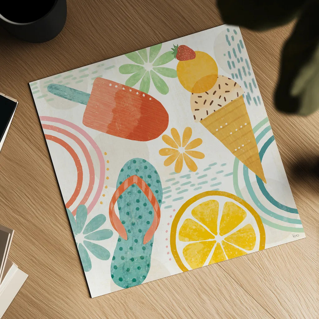 Sweet Summer IV by Veronique Charron. Shown as a detailed flat fine art print, highlighting archival giclee quality. Available as an archival giclee rolled canvas, fine art paper, or poster print. SKU 74655a.