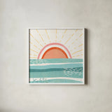 Sweet Summer V by Veronique Charron. Shown in a crisp white glass frame for a clean and minimalist style. Available as an archival giclee rolled canvas, fine art paper, or poster print. SKU 74656a.