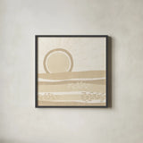 Sweet Summer VI Neutral by Veronique Charron. Shown in a sleek black glass frame for a contemporary gallery look. Available as an archival giclee rolled canvas, fine art paper, or poster print. SKU 75535a.
