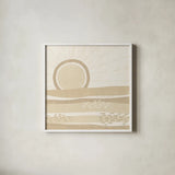 Sweet Summer VI Neutral by Veronique Charron. Shown in a crisp white glass frame for a clean and minimalist style. Available as an archival giclee rolled canvas, fine art paper, or poster print. SKU 75535a.