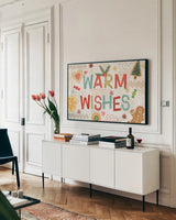 Sweet Treats I by Veronique Charron. shown as a framed stretched canvas in a living room above a console. Available as a archival giclee rolled canvas, fine art paper, or poster print. SKU 80297i.