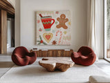 Sweet Treats II by Veronique Charron. Shown as extra-large giant wall art in a modern living room. Available as an archival giclee rolled canvas, fine art paper, or poster print. SKU 80298a.