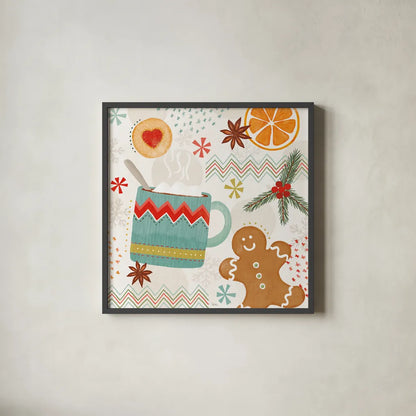 Sweet Treats III by Veronique Charron. Shown in a sleek black glass frame for a contemporary gallery look. Available as an archival giclee rolled canvas, fine art paper, or poster print. SKU 80299a.