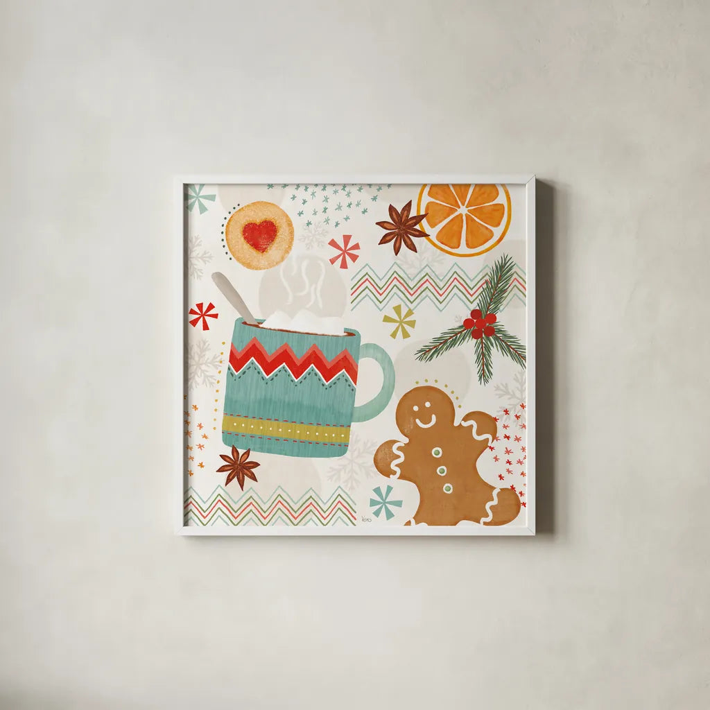 Sweet Treats III by Veronique Charron. Shown in a crisp white glass frame for a clean and minimalist style. Available as an archival giclee rolled canvas, fine art paper, or poster print. SKU 80299a.